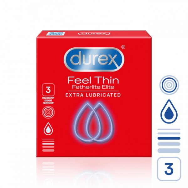Durex Feel Thin Fetherlite Elite Extra Lubricated 3ks Durex Feel Thin Fetherlite Elite Extra Lubricated 3ks