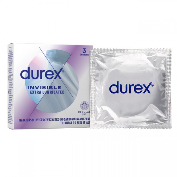 Durex Invisible Extra Lubricated 3ks Durex Invisible Extra Lubricated 3ks