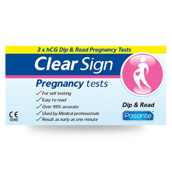 Pasante Clear Sign hCG Dip - Tehotenský test 3ks Pasante Clear Sign hCG Dip - Tehotenský test 3ks