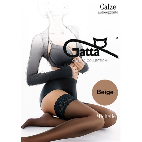 Gatta Michelle 01 - Samodržiace pančuchy Beige Gatta Michelle 01 - Samodržiace pančuchy Beige