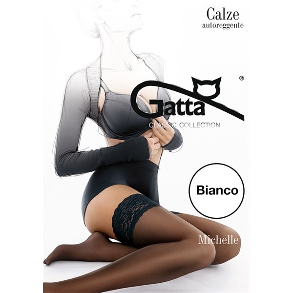 Gatta Michelle 01 - Samodržiace pančuchy Bianco Gatta Michelle 01 - Samodržiace pančuchy Bianco