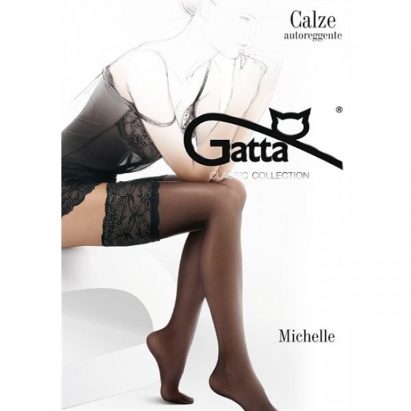 Gatta Michelle 03 - Samodržiace pančuchy Nero Čierna