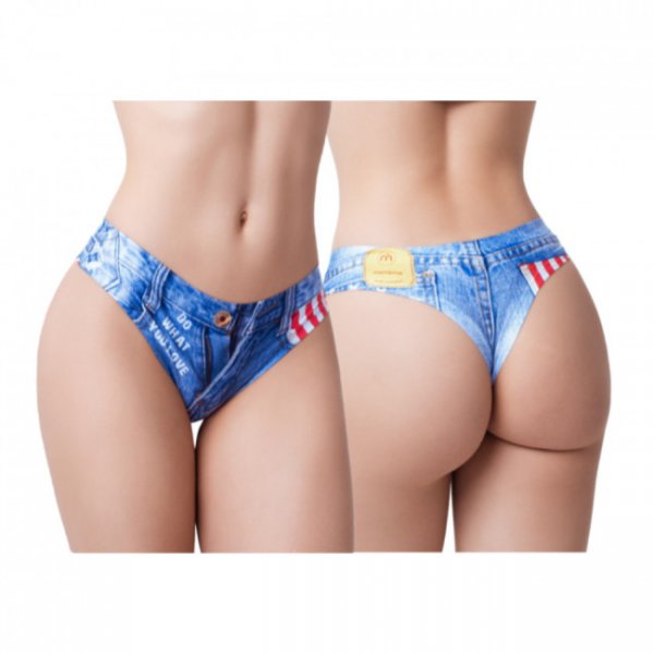 Mememe Denim Booty American Thong Mememe Denim Booty American Thong