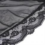 Subblime Transparent Fabric Robe with Lace Detail Black Subblime Transparent Fabric Robe with Lace Detail Black