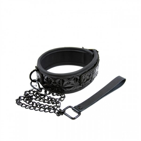 NS Novelties Sinful Collar Black - Vinylový obojok Čierna