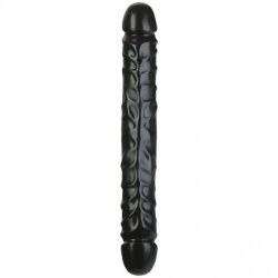 Doc Johnson Jr. Veined Double Header 12" - Obojstranné dildo 30cm Čierna