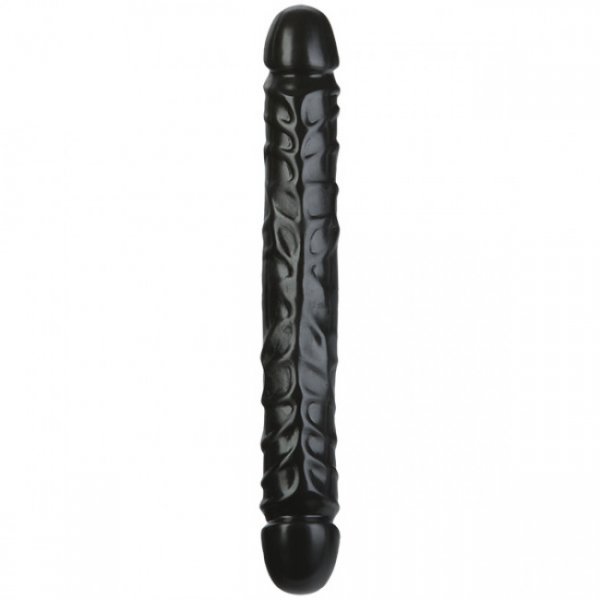Doc Johnson Jr. Veined Double Header 12" - Obojstranné dildo 30cm Čierna