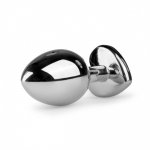 Easytoys Metal Butt Plug ET128CLR - Análny šperk Strieborná/Priehľadná Easytoys Metal Butt Plug ET128CLR - Análny šperk Strieborná/Priehľadná