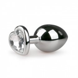 Easytoys Metal Butt Plug ET128CLR - Análny šperk Strieborná/Priehľadná