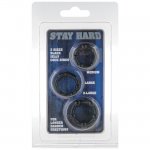 Stay Hard Cock Rings - Sada čiernych erekčných krúžkov 3ks