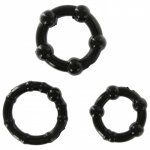 Stay Hard Cock Rings - Sada čiernych erekčných krúžkov 3ks