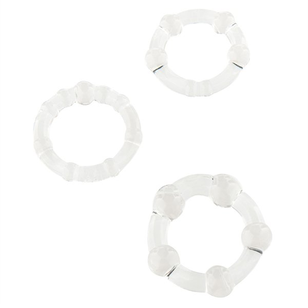 Stay Hard Cock Rings - Sada priehľadných erekčných krúžkov 3ks Stay Hard Cock Rings - Sada priehľadných erekčných krúžkov 3ks