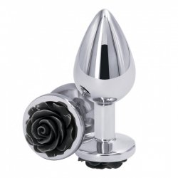 NS Novelties Rear Assets Rose Buttplug Medium Black