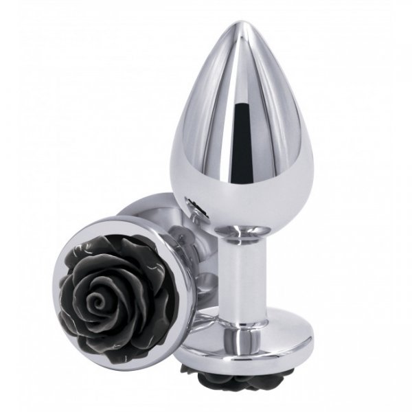 NS Novelties Rear Assets Rose Buttplug Medium Black NS Novelties Rear Assets Rose Buttplug Medium Black