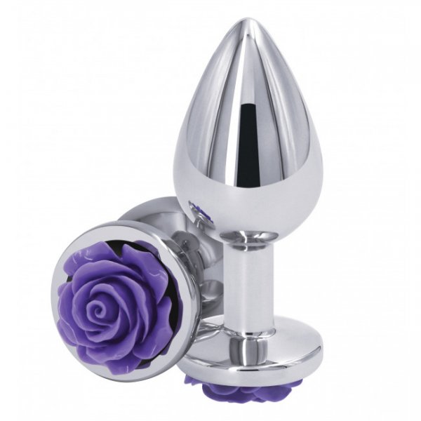 NS Novelties Rear Assets Rose Buttplug Medium Purple NS Novelties Rear Assets Rose Buttplug Medium Purple