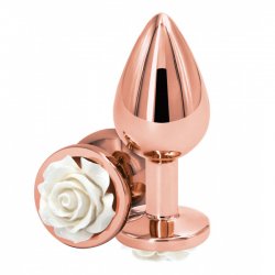 NS Novelties Rear Assets Rose Buttplug Medium White