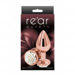 NS Novelties Rear Assets Rose Buttplug Medium White
