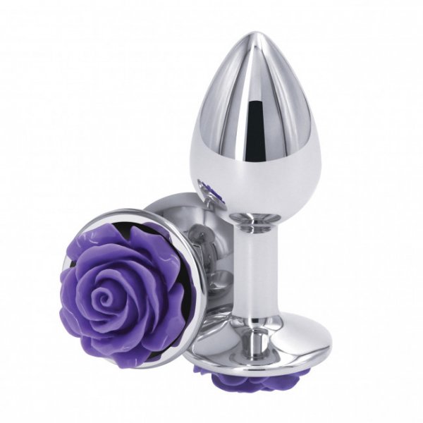 NS Novelties Rear Assets Rose Buttplug Small Purple NS Novelties Rear Assets Rose Buttplug Small Purple