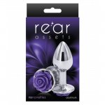 NS Novelties Rear Assets Rose Buttplug Small Purple NS Novelties Rear Assets Rose Buttplug Small Purple