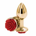 NS Novelties Rear Assets Rose Buttplug Small Red