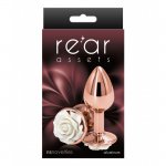NS Novelties Rear Assets Rose Buttplug Small White