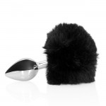 Ouch! Bunny Tail with Metal Butt Plug Black Ouch! Bunny Tail with Metal Butt Plug Black