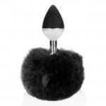 Ouch! Bunny Tail with Metal Butt Plug Black Ouch! Bunny Tail with Metal Butt Plug Black