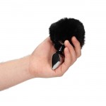 Ouch! Bunny Tail with Metal Butt Plug Black Ouch! Bunny Tail with Metal Butt Plug Black