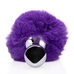 Ouch! Bunny Tail with Metal Butt Plug Purple
