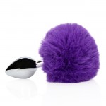 Ouch! Bunny Tail with Metal Butt Plug Purple