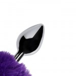Ouch! Bunny Tail with Metal Butt Plug Purple