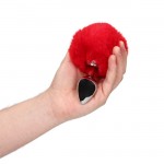 Ouch! Bunny Tail with Metal Butt Plug Red Ouch! Bunny Tail with Metal Butt Plug Red