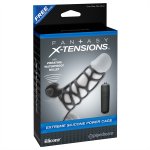 Pipedream Fantasy X-tensions Extreme Silicone Power Cage - Vibračný silikónový návlek na penis
