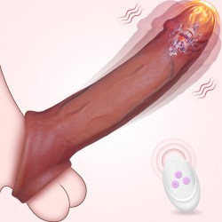 SuperLove BigD Vibrating Realistic Penis Sleeve with Remote