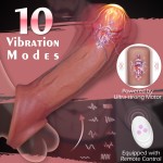 SuperLove BigD Vibrating Realistic Penis Sleeve with Remote SuperLove BigD Vibrating Realistic Penis Sleeve with Remote