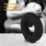 SuperLove Premium Thick Silicone Erection Cock Ring Black