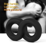 SuperLove Dual Premium Thick Silicone Erection Cock Ring Black SuperLove Dual Premium Thick Silicone Erection Cock Ring Black