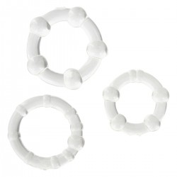 SuperLove Stay Hard Cock Rings Set Clear