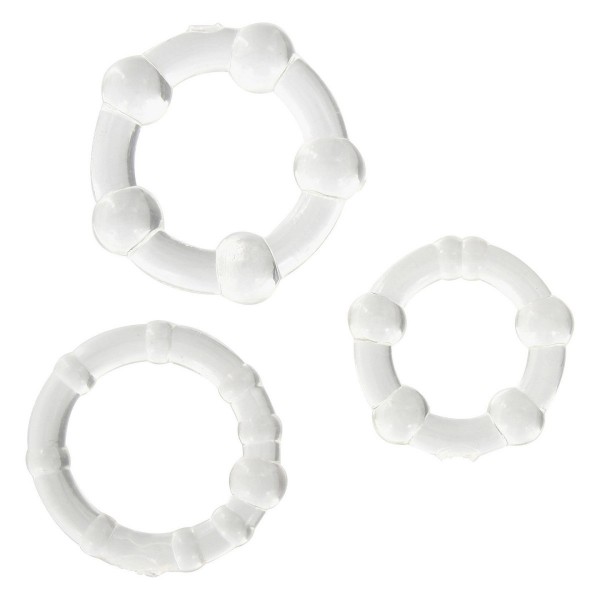 SuperLove Stay Hard Cock Rings Set Clear SuperLove Stay Hard Cock Rings Set Clear