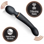 SuperLove Double Pleasure Wand Vibrator Black SuperLove Double Pleasure Wand Vibrator Black