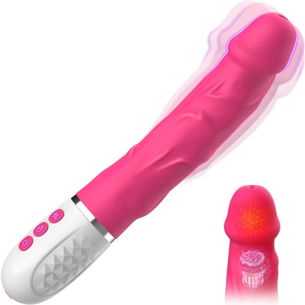 SuperLove Realistic Heating Soft Vibrator Pink SuperLove Realistic Heating Soft Vibrator Pink