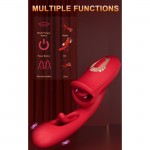 SuperLove Triple Stimulation Licking Tongue & Flapping G-Spot Vibrator Red