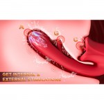SuperLove Triple Stimulation Licking Tongue & Flapping G-Spot Vibrator Red