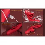 SuperLove Triple Stimulation Licking Tongue & Flapping G-Spot Vibrator Red