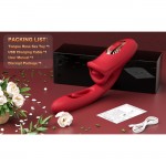 SuperLove Triple Stimulation Licking Tongue & Flapping G-Spot Vibrator Red