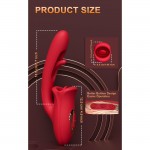 SuperLove Triple Stimulation Licking Tongue & Flapping G-Spot Vibrator Red