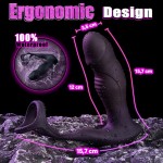 SuperLove Sensual Prostate Massager with Double Cock Ring & Remote Control Black SuperLove Sensual Prostate Massager with Double Cock Ring & Remote Control Black