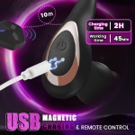 SuperLove Sensual Prostate Massager with Double Cock Ring & Remote Control Black SuperLove Sensual Prostate Massager with Double Cock Ring & Remote Control Black