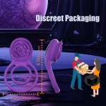 SuperLove Vibrating Cock Ring with Rose Clitoral Stimulator Purple