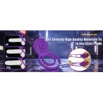SuperLove Vibrating Cock Ring with Rose Clitoral Stimulator Purple
